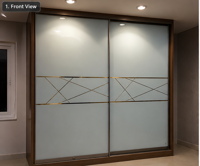 2 door Glass Wardrobe