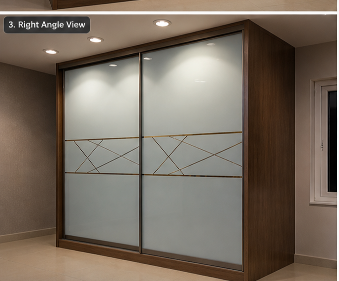 2 door Glass Wardrobe