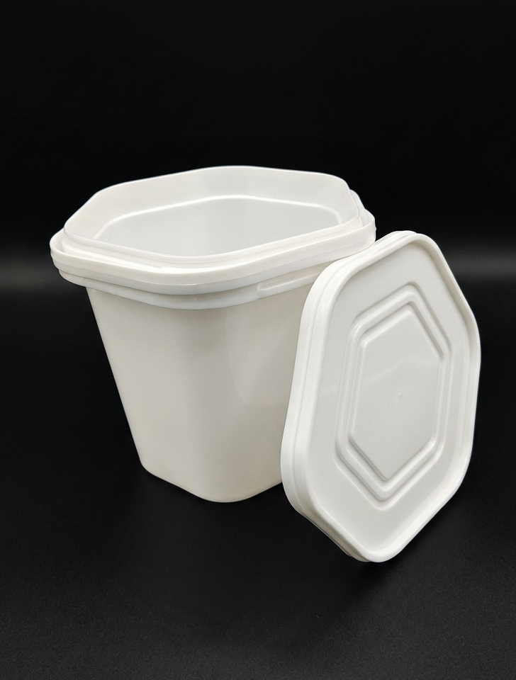 1100 Ml Hexagone Container - Color: White