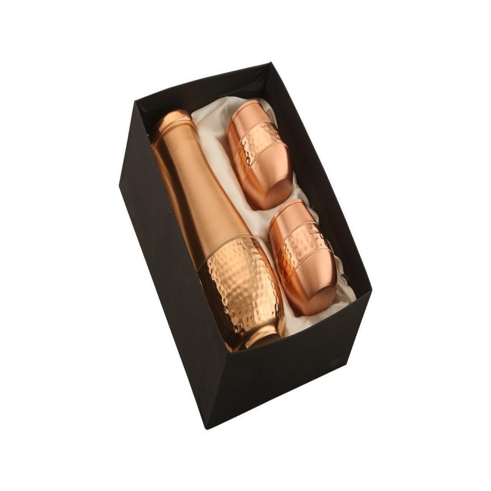 Copper Bottle with 2 Glass Set Per Unit Piece