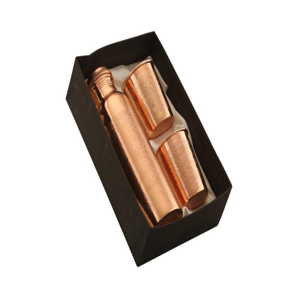 Copper Bottle with 2 Glass Set Single Supply Unit