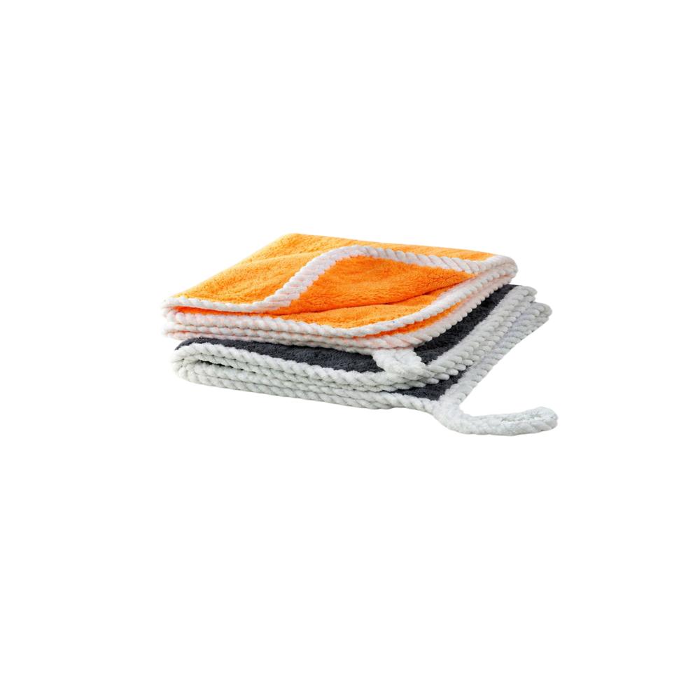 Klyntec 550 Gsm Coral Fleece Microfiber Cloth With Edge (40X40 Cm) - Color: Assorted Colors