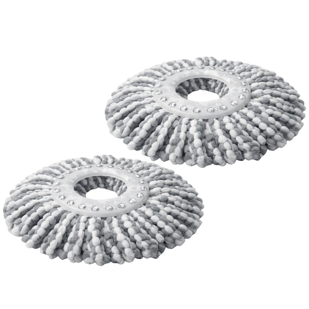 Klyntec White Microfiber Spin Mop Refill (round Head) - Application: Floor Cleaning