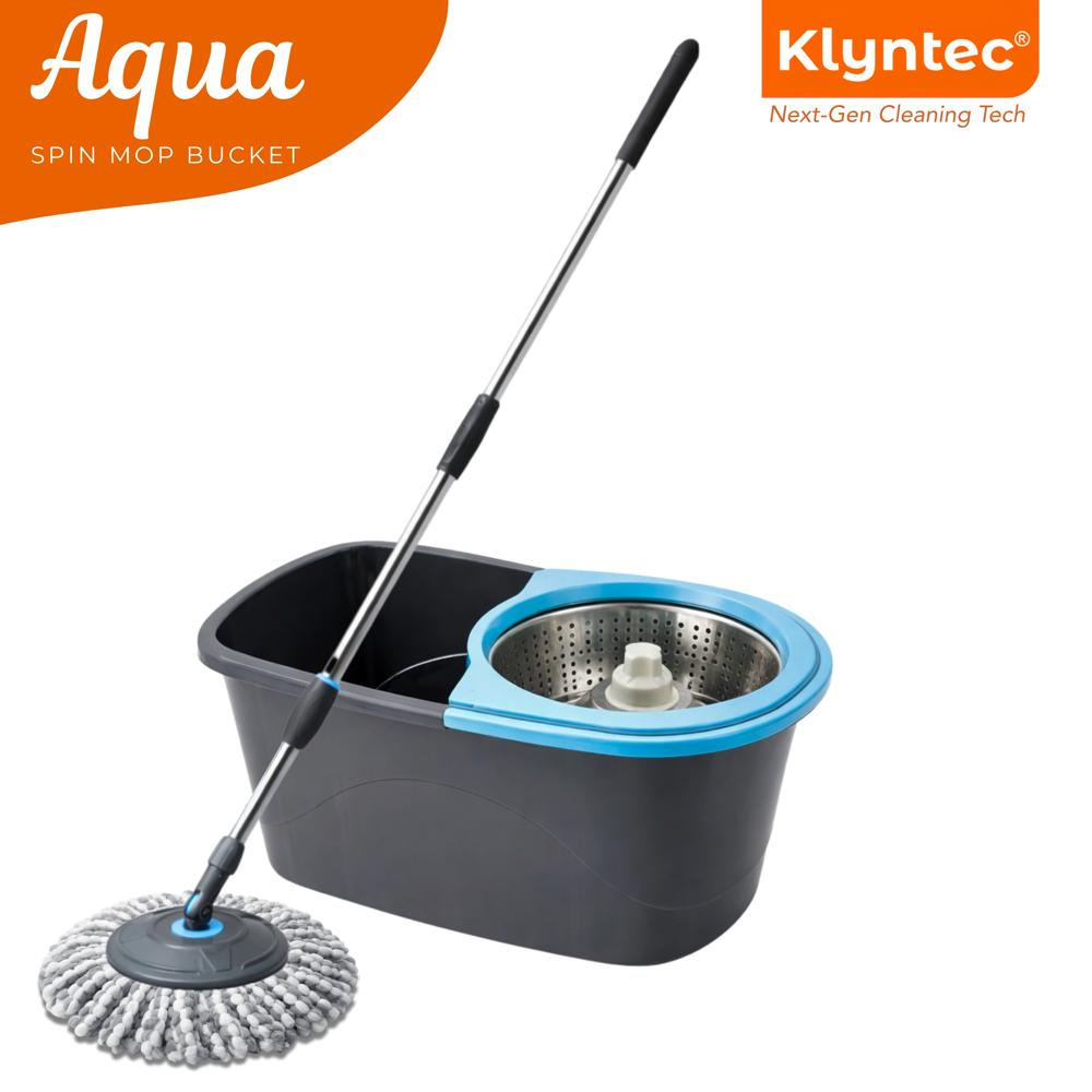 Klyntec Aqua 360 Rotation Spin Mop Bucket with Stainless Steel Wringer