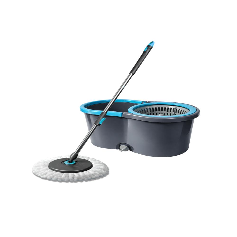 Klyntec 7L Heavy Duty Spin Mop - 360 Rotation Stainless Steel Handle Plastic Basket - Application: Cleaning