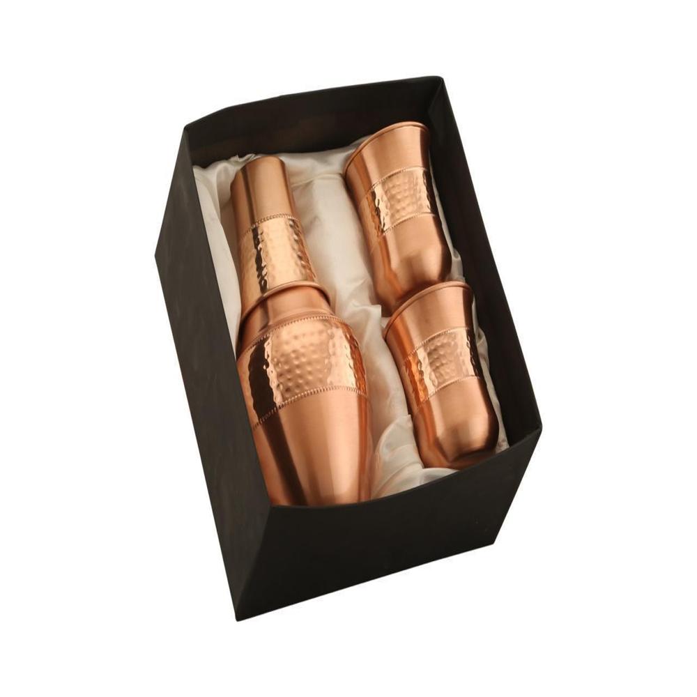 1Pure Pour Copper Bottle with 2 Glass Set