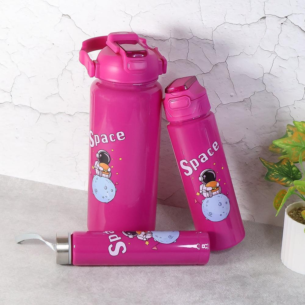 Space Theme Printed Water Bottles  2000ML, 900ML & 300ML Approx- (Set)