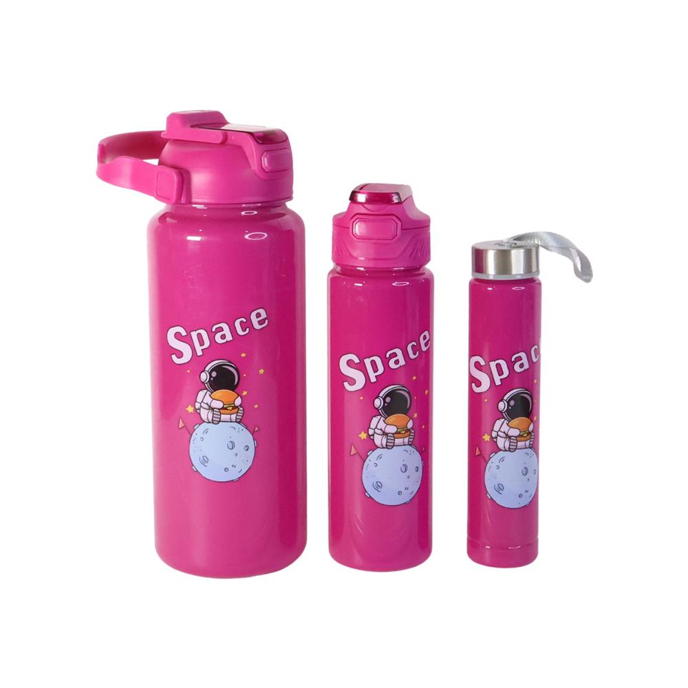 Space Theme Printed Water Bottles  2000ML, 900ML & 300ML Approx- (Set)