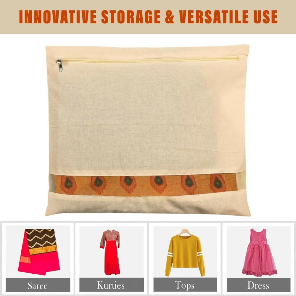 Zip Closure Saree Storage Bag (14.5X16.5 Cm, Pack Of 6) - Color: Mix