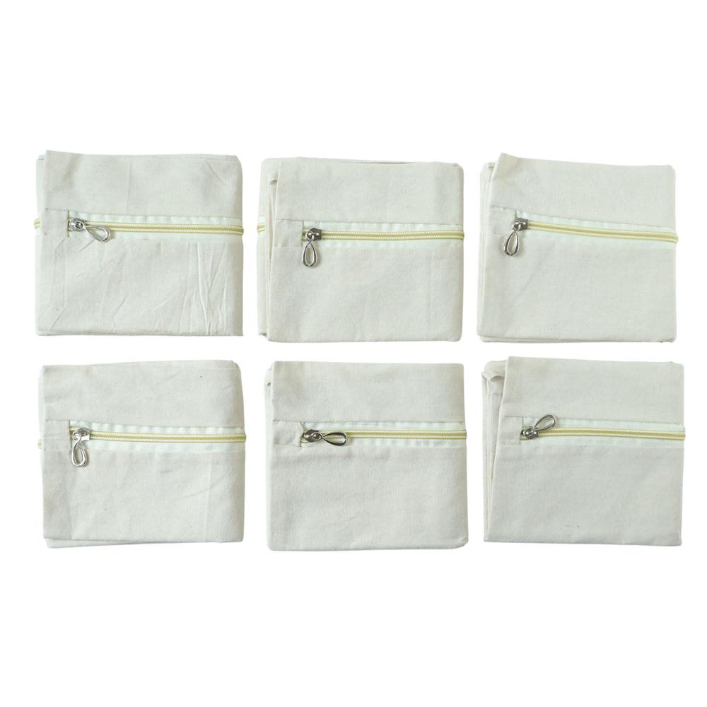 Zip Closure Saree Storage Bag (14.5x16.5 cm, Pack of 6)