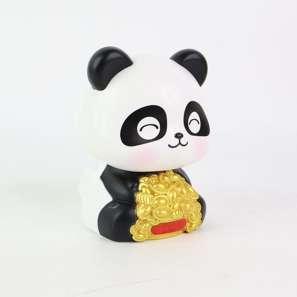 Solar Powered Moving Panda Car Dashboard Decoration  1 Pc