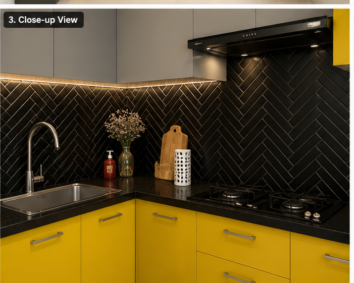 Designer L Shaped Modular Kitchen Service