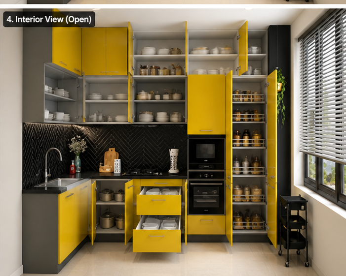 Designer L Shaped Modular Kitchen Service