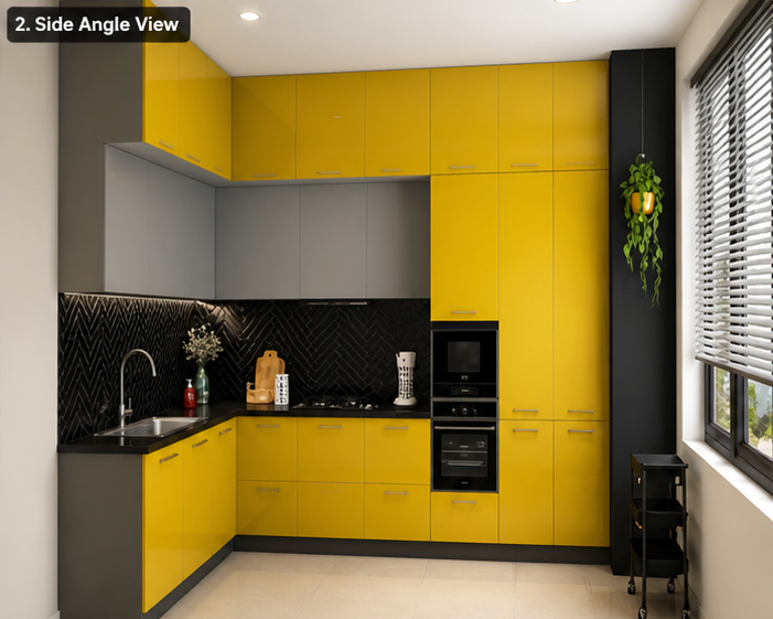 Designer L Shaped Modular Kitchen Service