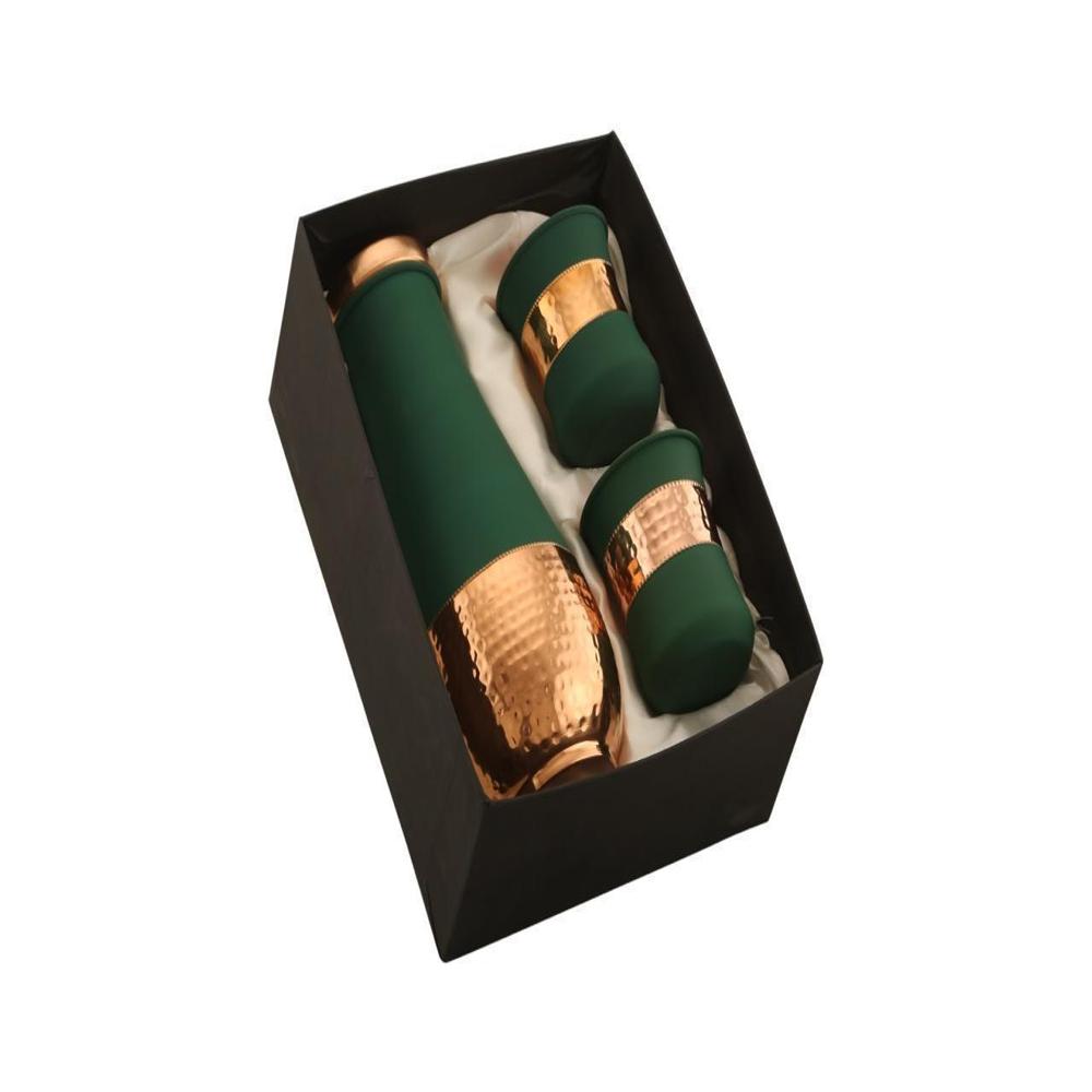 Daily Glow Copper Bottle with 2 Glass Set