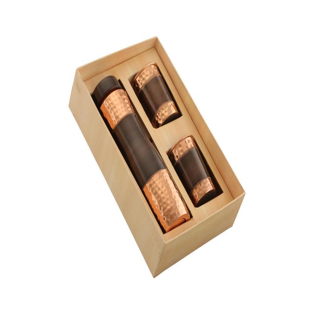 Classic Hydrate Copper Bottle with 2 Glass Set