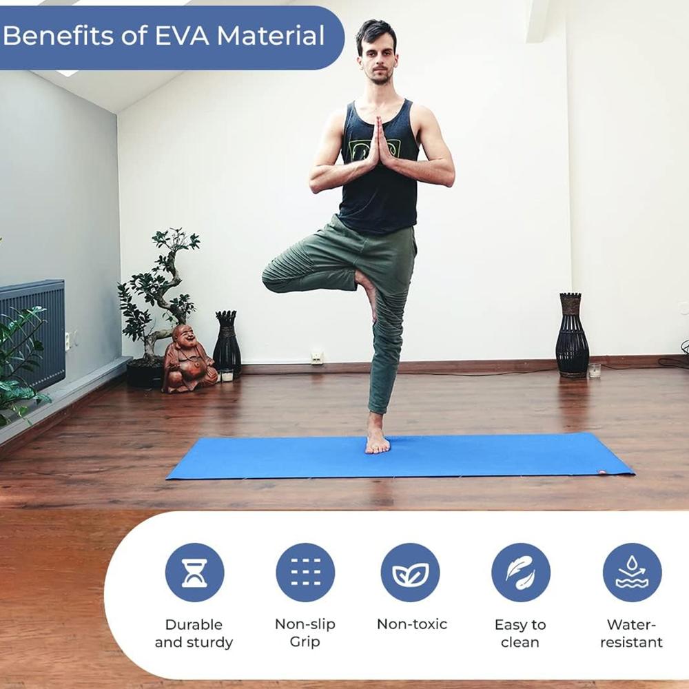 Premium Non-Slip Yoga Mat For Home & Gym (1 Pc) - Color: Mix