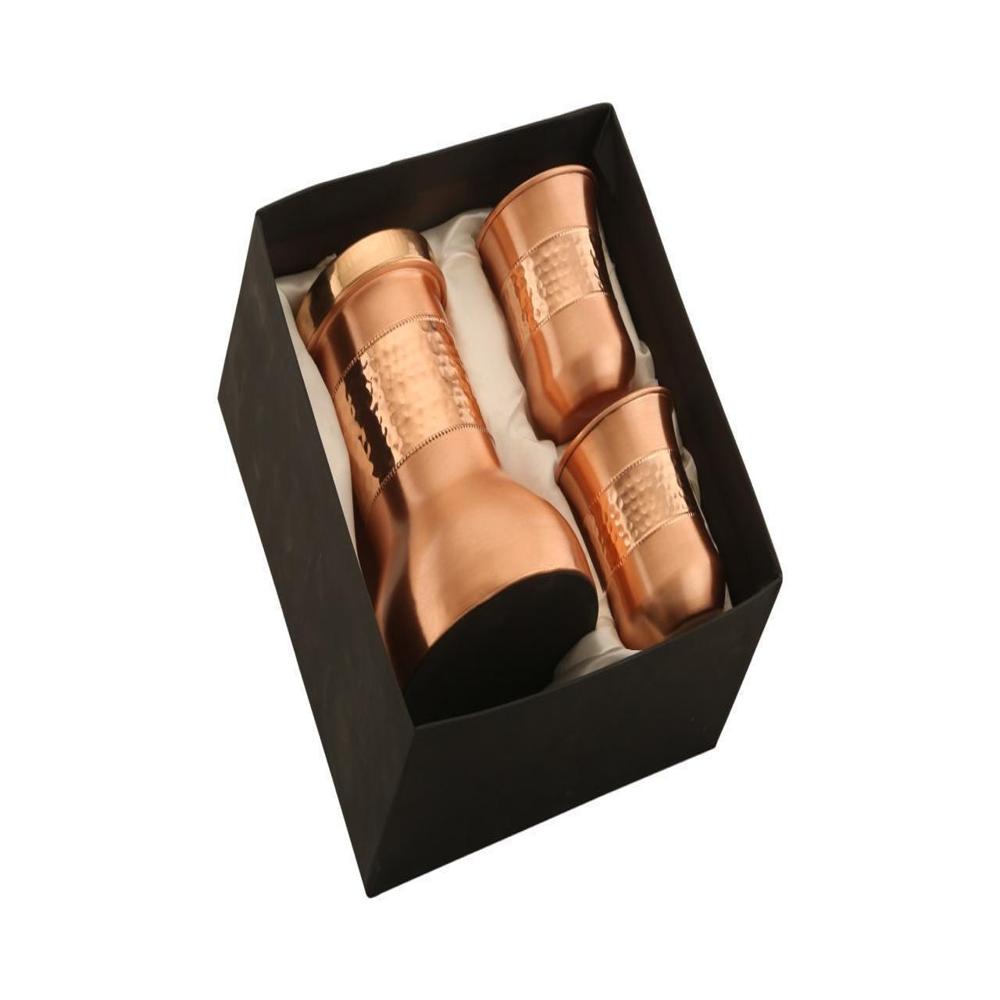 Pure Living Copper Bottle with 2 Glass Set