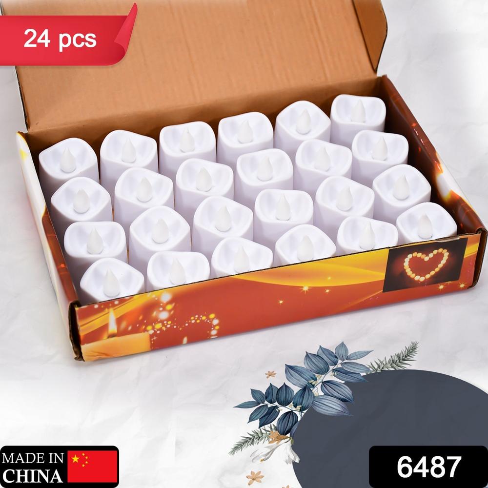 Flameless Led Tealightsled Tea Light For Home Diwali Pack 24 - Color: Mix