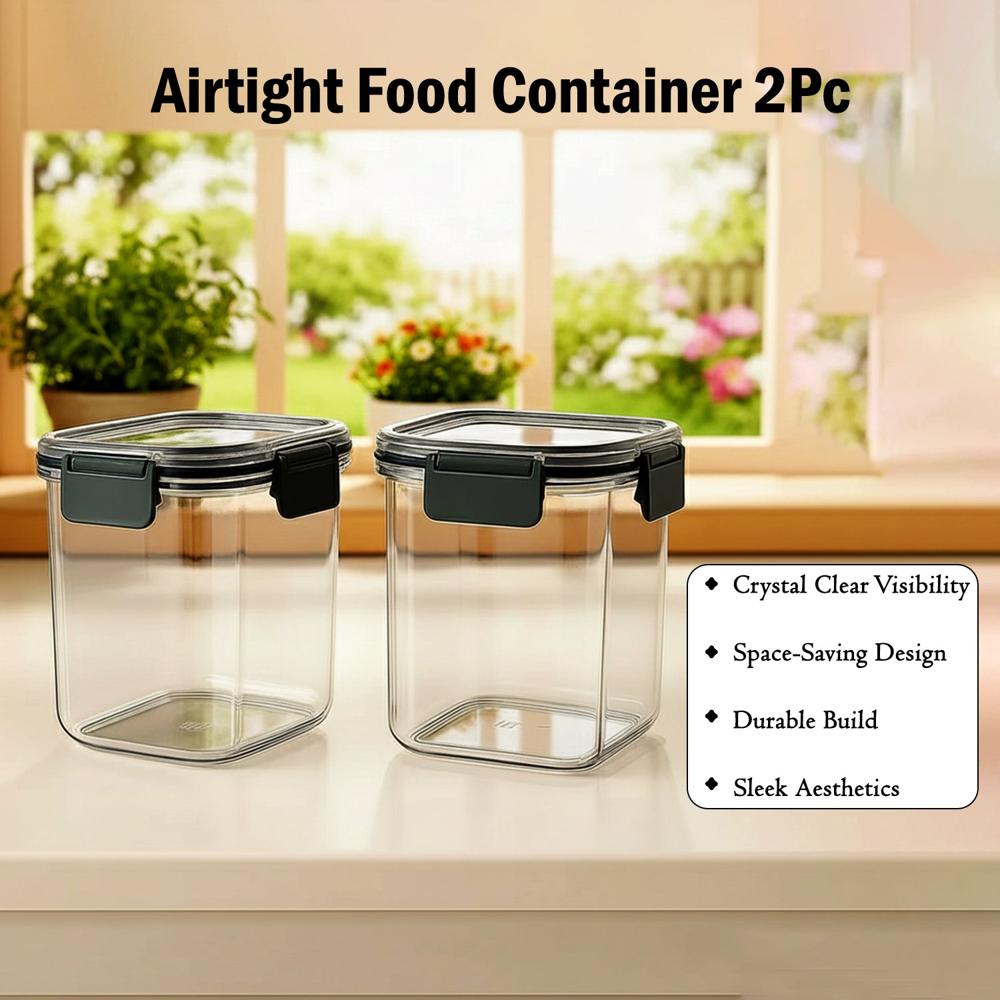 Apex Press N Lock Airtight Food Storage Container Set (2Pc/900ml) Approx