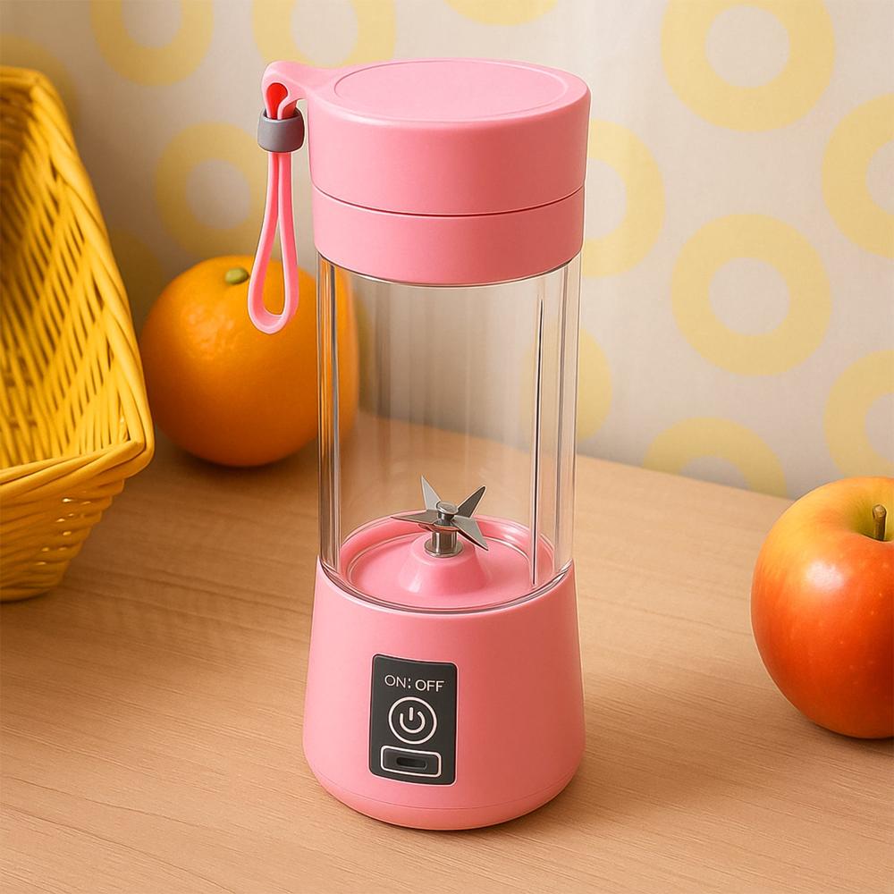 Portable Usb Electric Juicer 6-Blades Protein Shaker Blender Cup (380 Ml) - Color: Mix