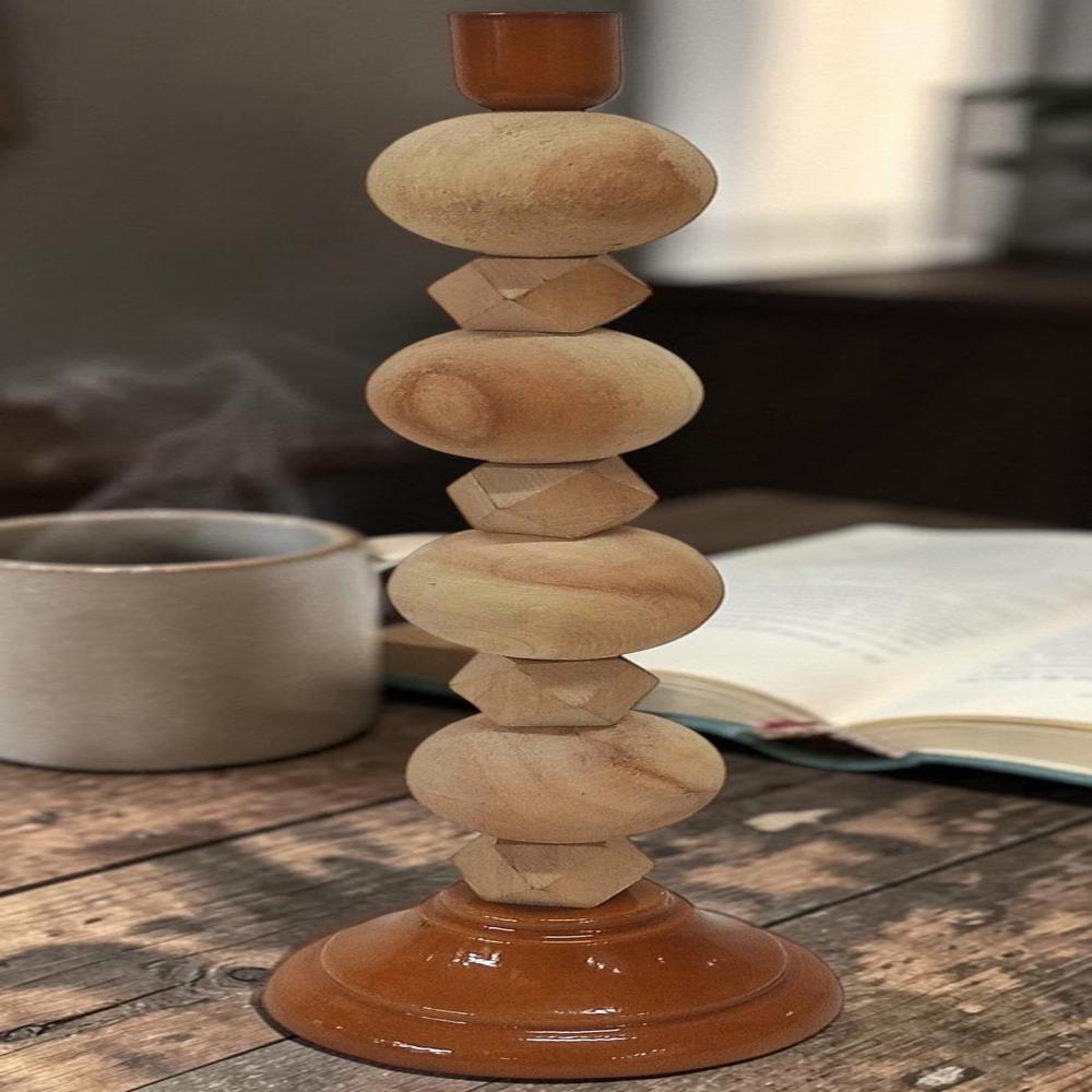 Wooden candle stand holder