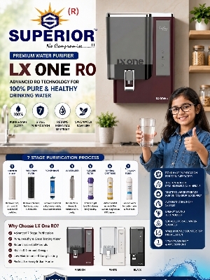 12 Ltr RO Glory Water Purifier - Food Grade ABS, 415x265x524mm, White and Blue | 6-Stage RO+UV+UF+TDS Control, Auto-Flushing, Push Tap