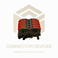 Pct Connector Rail Mounting 5 In 5 Out - Flame-retardant Polycarbonate, 42x37x18mm, Grey/orange | Tool-free Spring Lever, Copper Alloy Contacts, Vibration Proof
