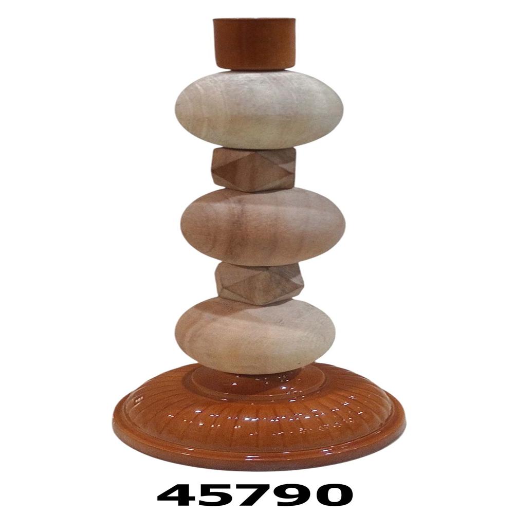 Wood candle stand holder