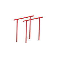 Double Bar Playground Equipment - Heavy-duty Gi Pipes, 5 Ft, Red | Rust-resistant, Anti-slip Grip, Bolt-down Installation