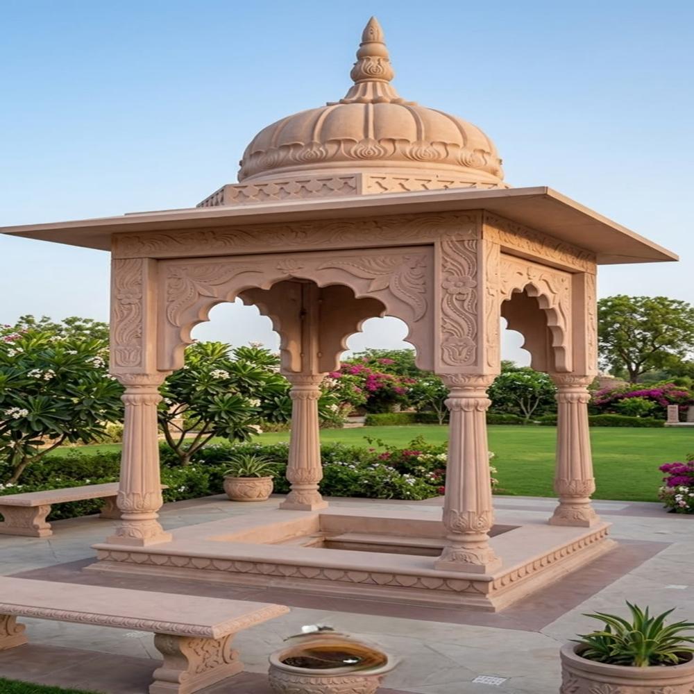 Sand stone chatri outdoor mandir 