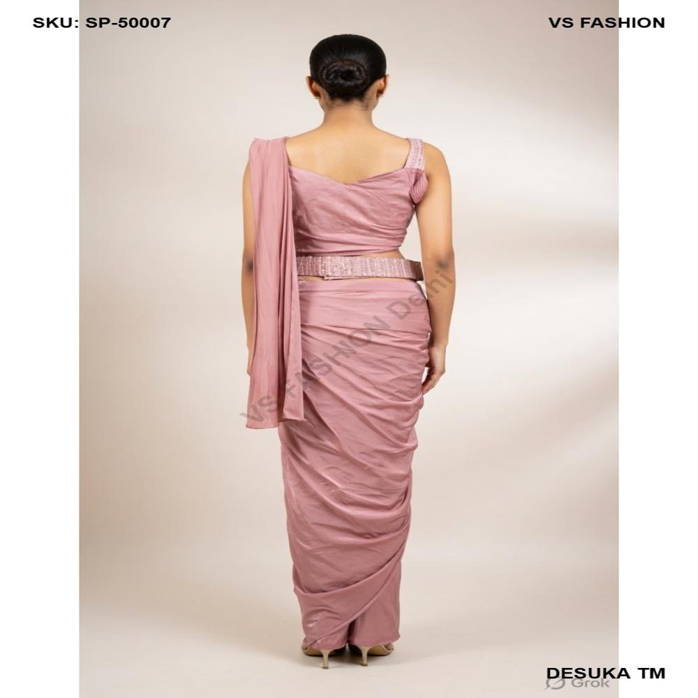 Lyrca Pre Draped Saree