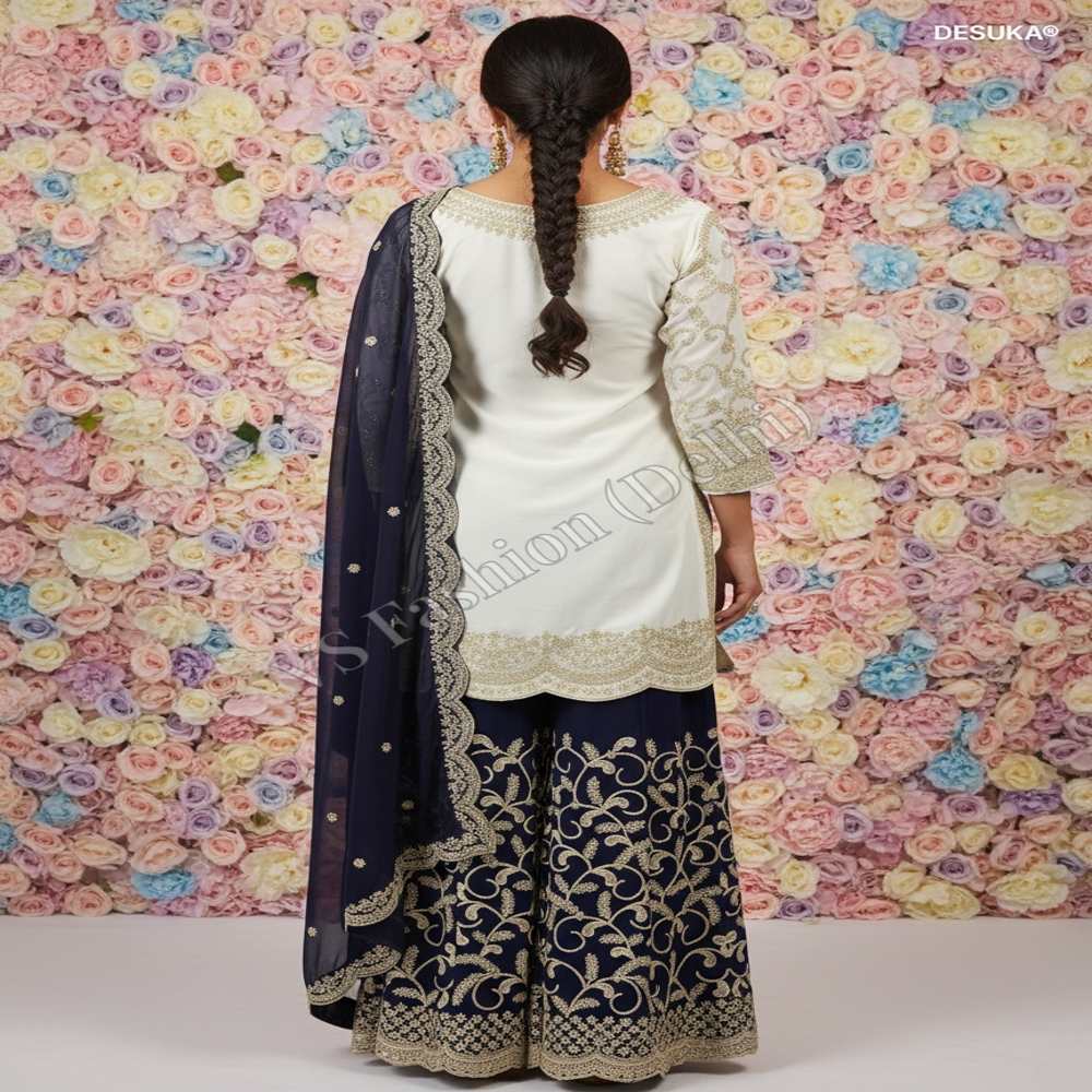 Georgette Embroidery Sharara