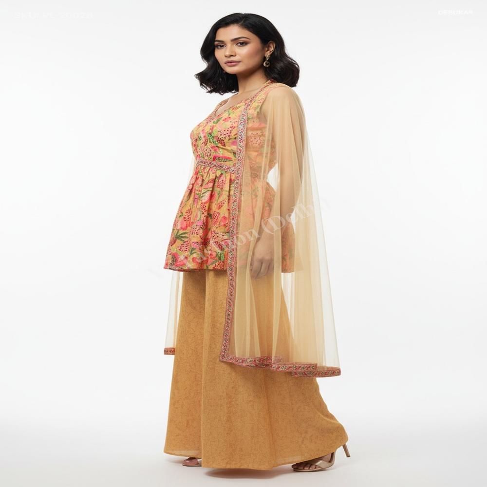  Chiffon Floral Palazzo suit