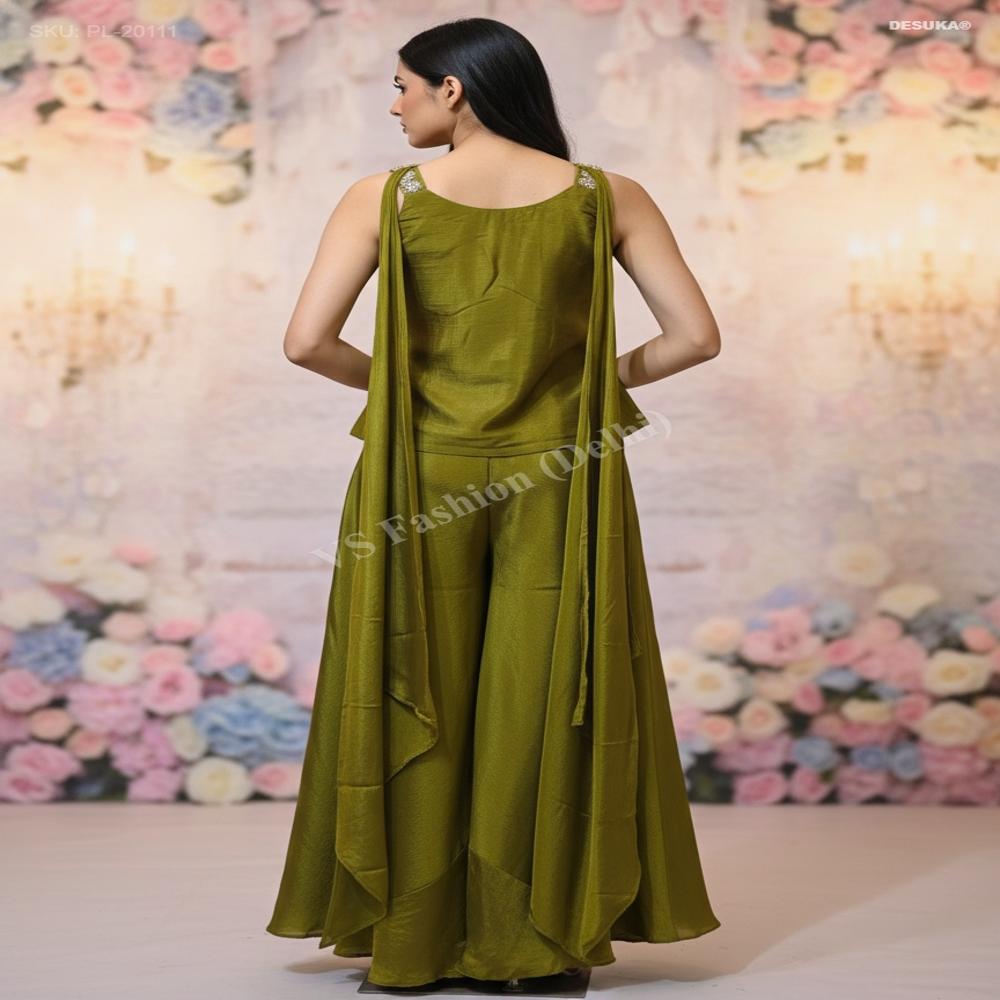  Embroidered girl Palazzo suit