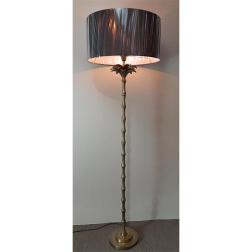 15282F Antq Brass Finish Floor Lamp - Metal, 150 cm, Antique Brass | Electroplated Finish, On/Off Foot Switch