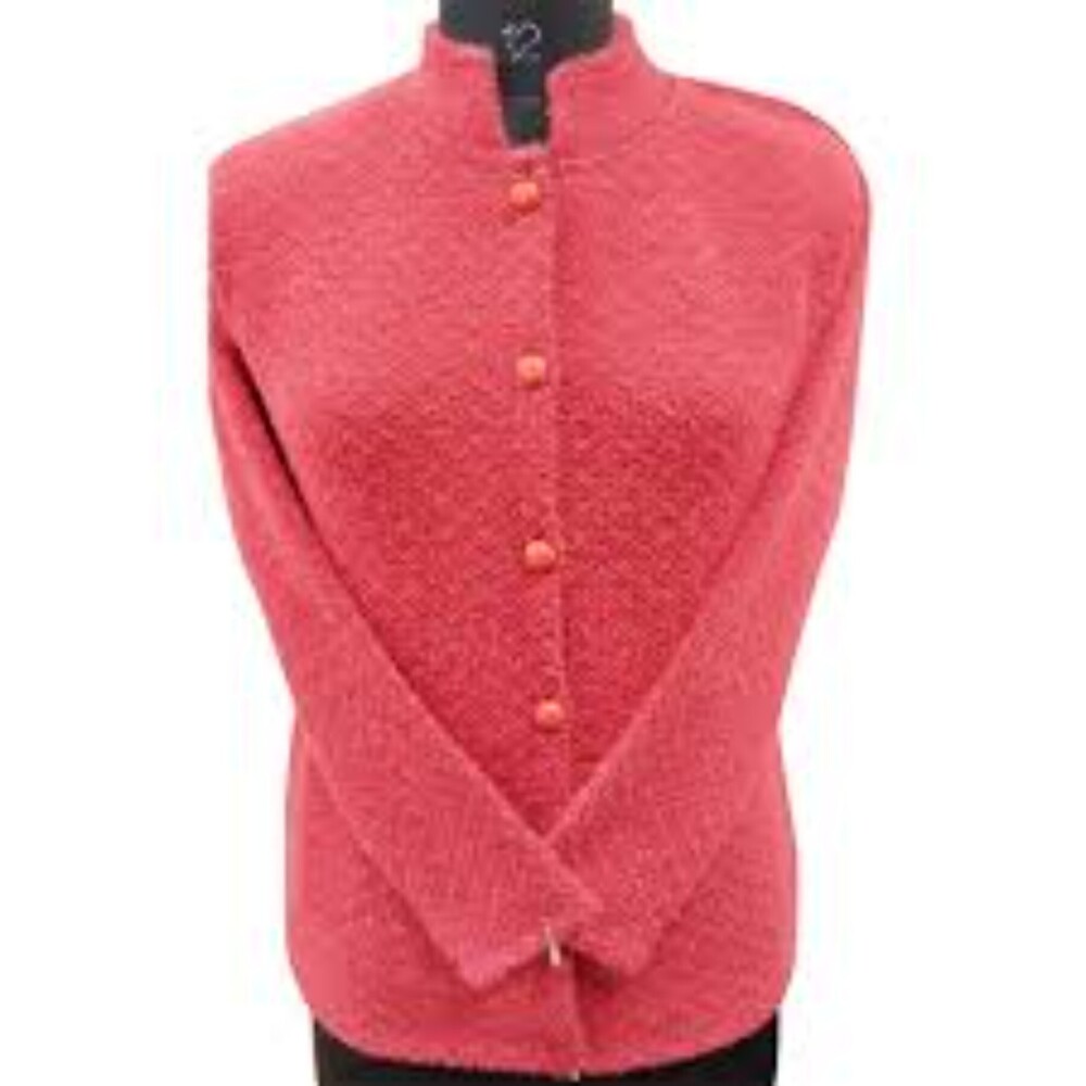 Ladies Baby Pink Woolen Cardigan