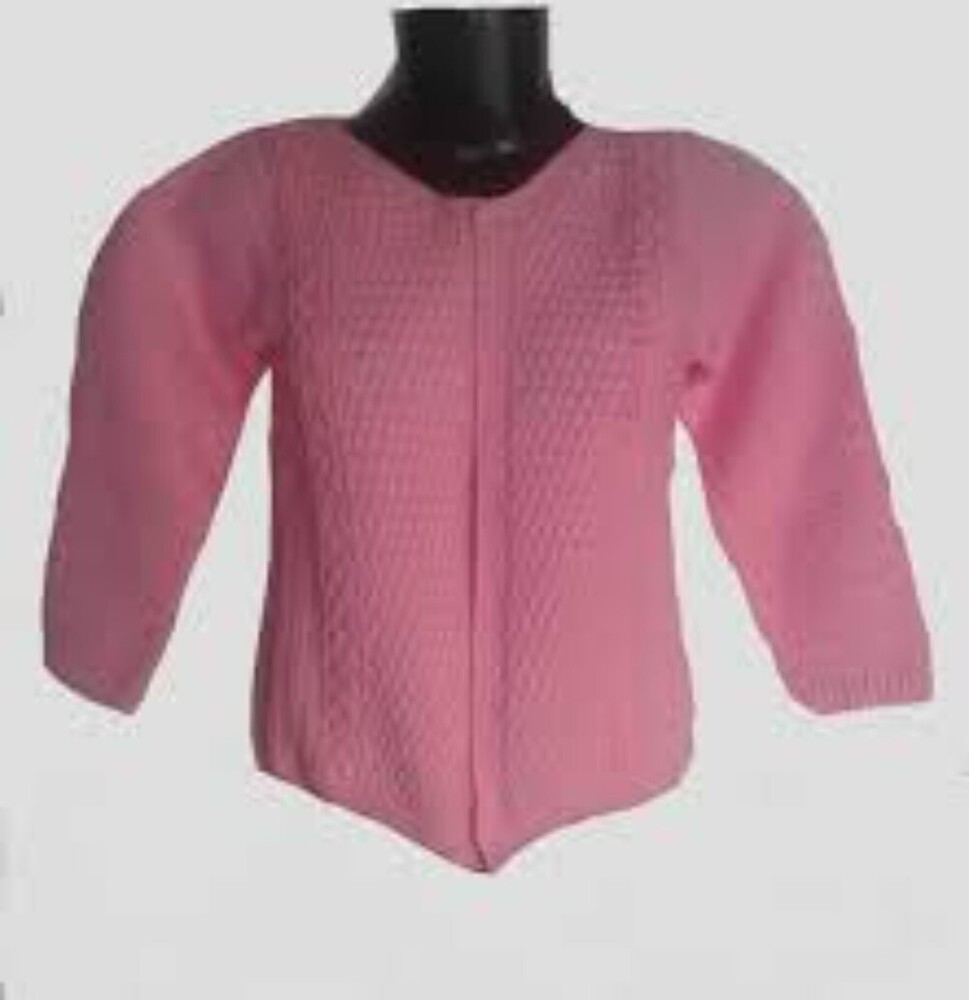 Ladies Pink Woolen Cardigan