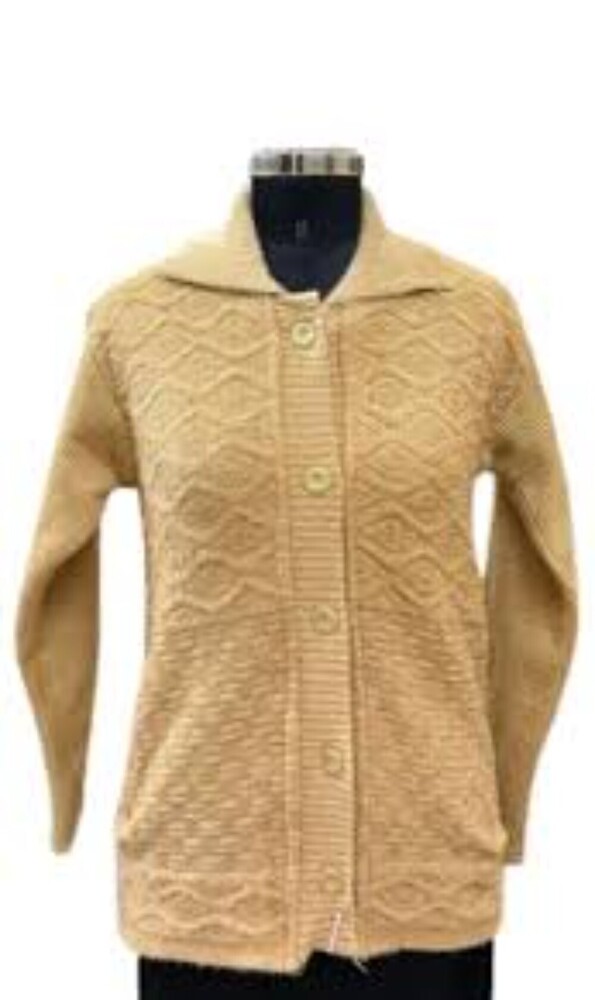 Ladies Beige Woolen Cardigan