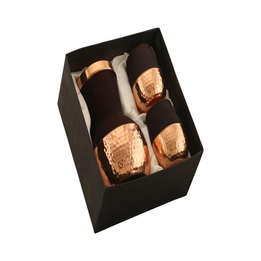 Aura Shine Copper Bottle with 2 Glass Set