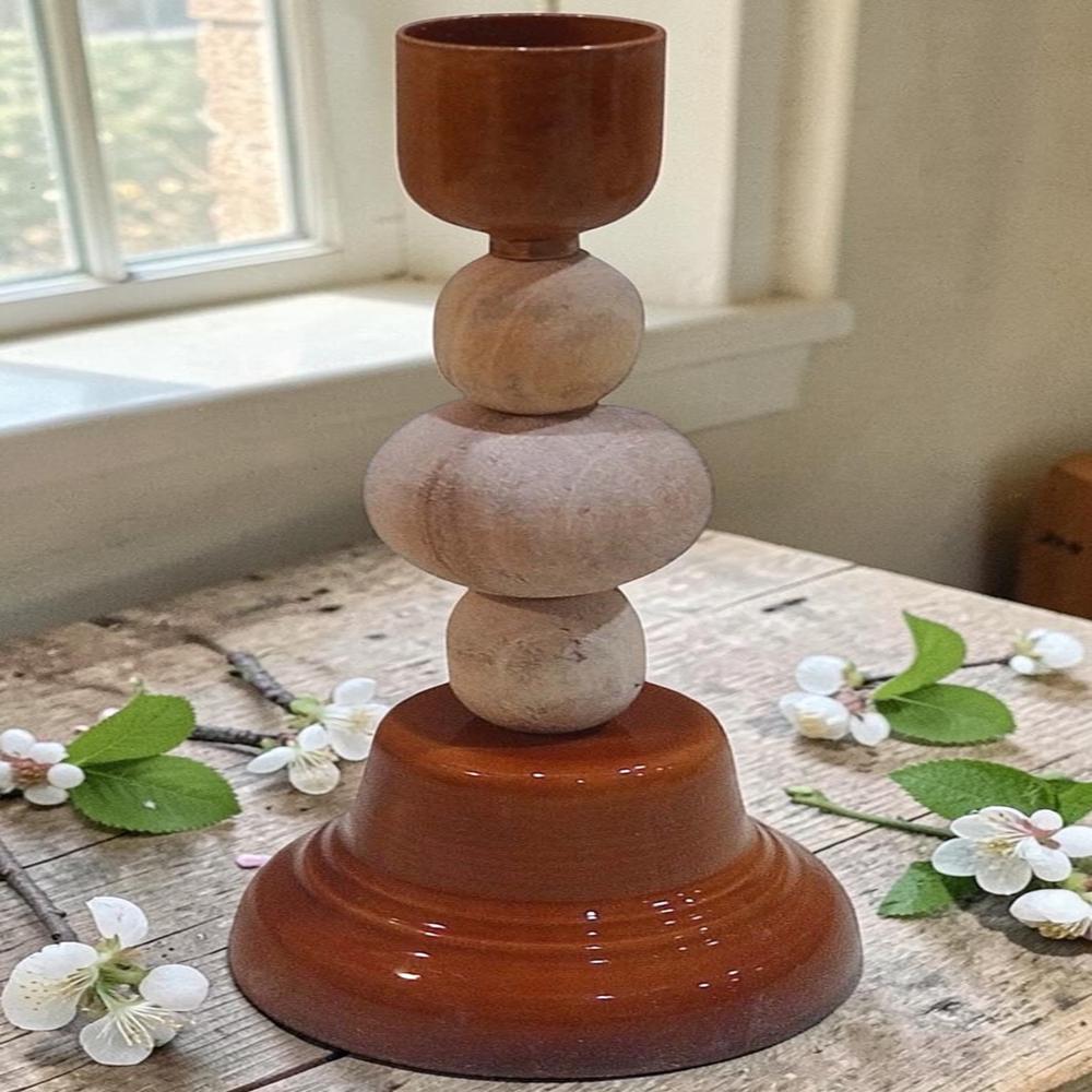 Wooden candle stand holder
