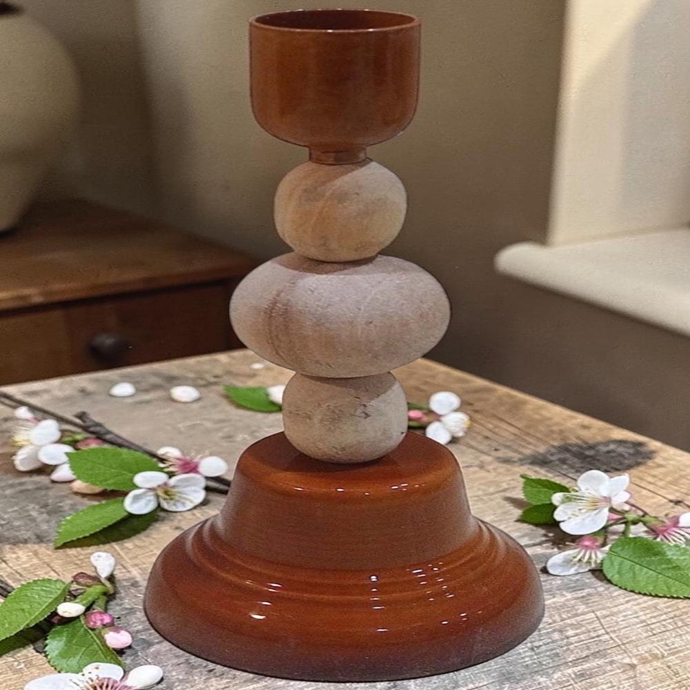 Wooden candle stand holder