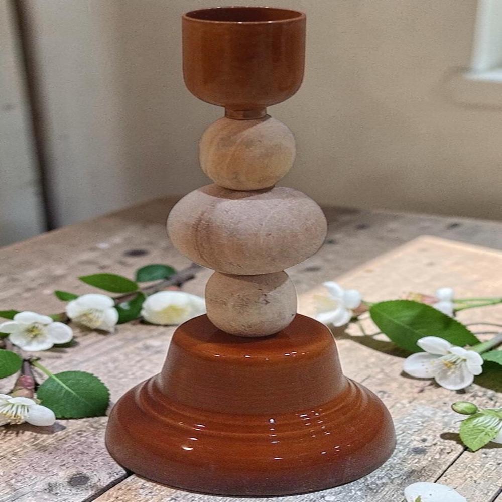 Wooden candle stand holder
