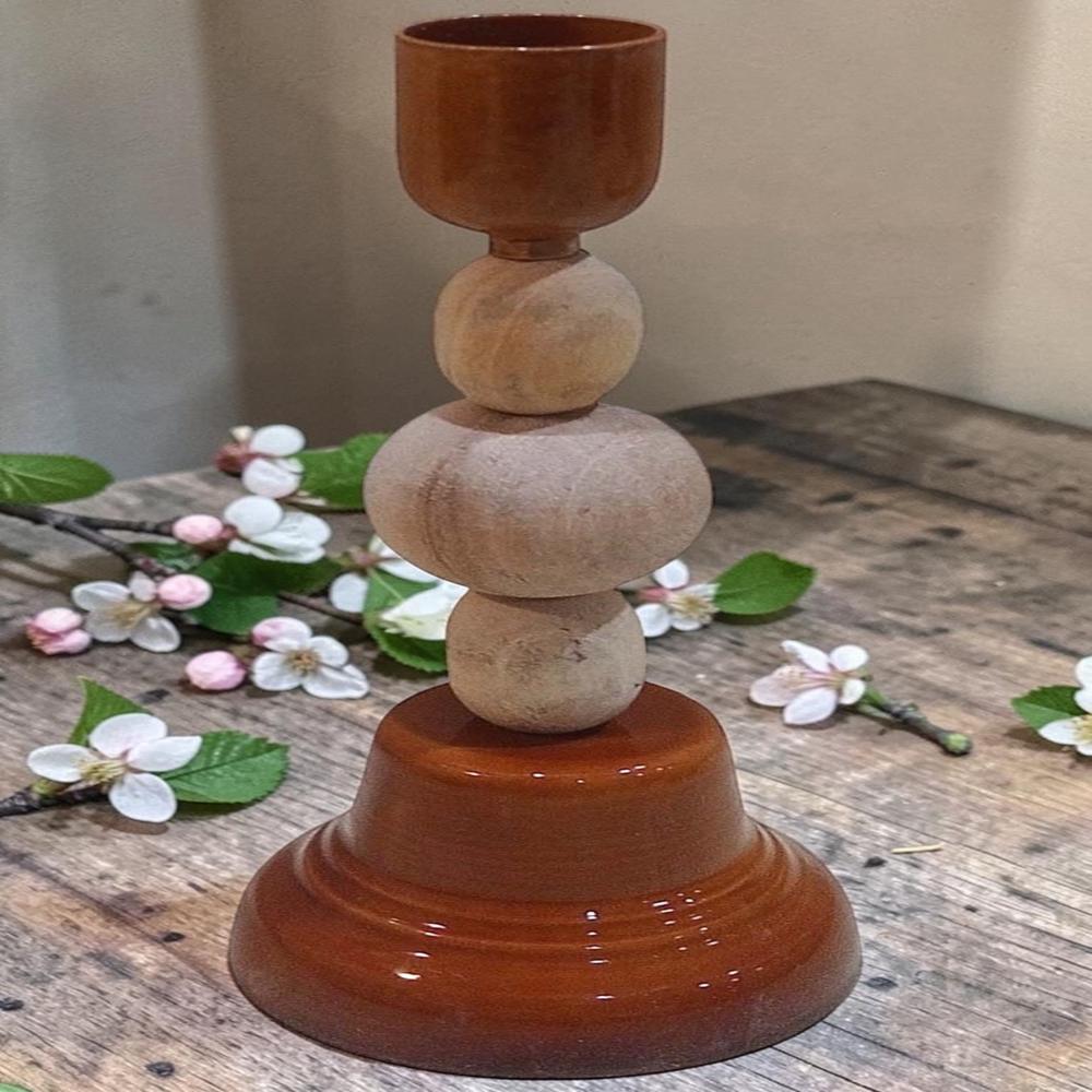 Wooden candle stand holder