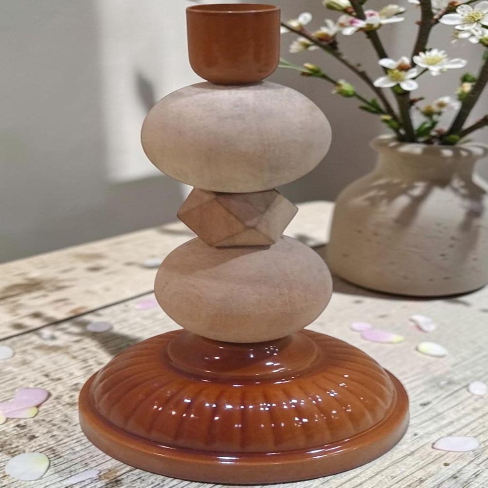 Wooden candle stand holder