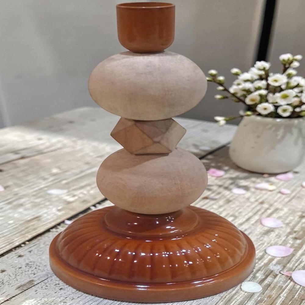 Wooden candle stand holder