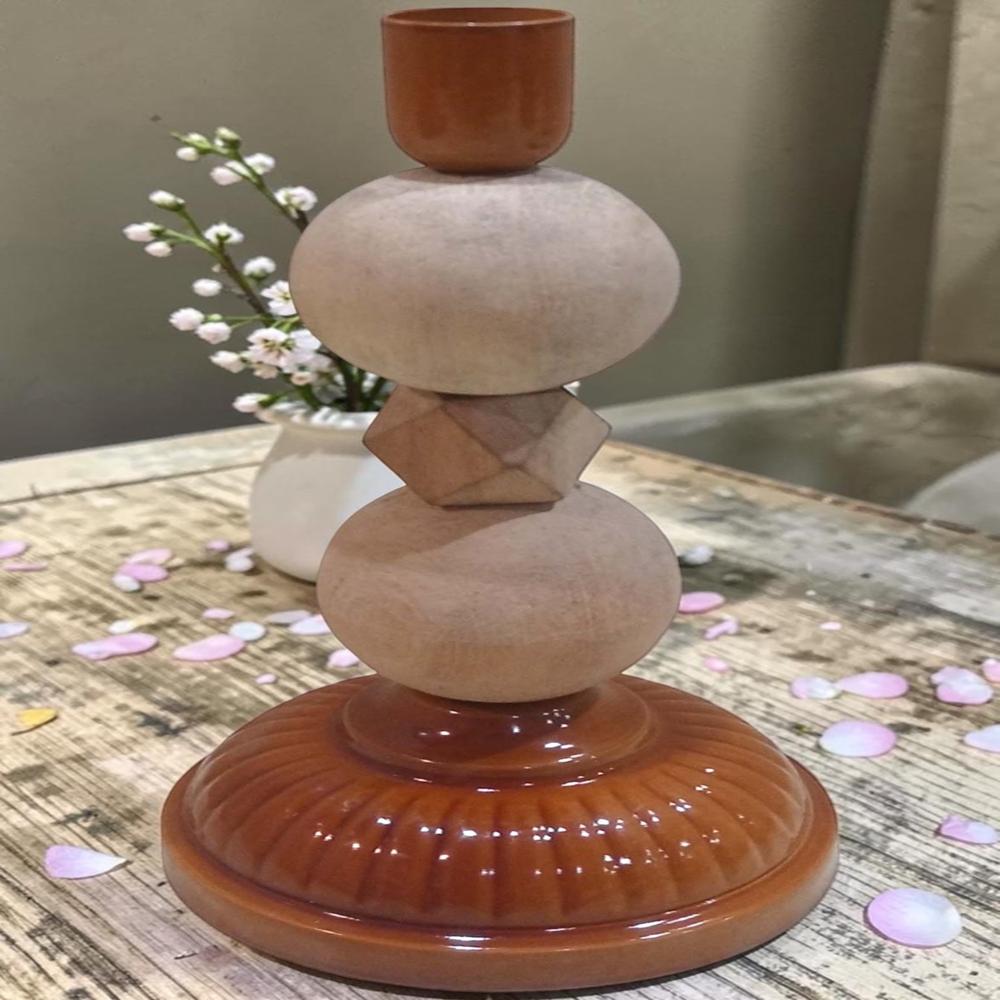 Wooden candle stand holder
