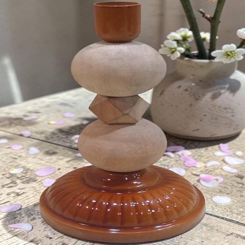 Wooden candle stand holder