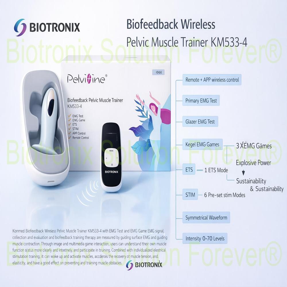 EMG Biofeedback Kegel Trainer KM-533-4 for Recovery and Strength Building