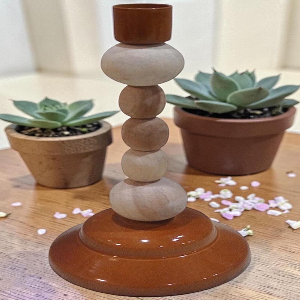 Wooden candle stand holder
